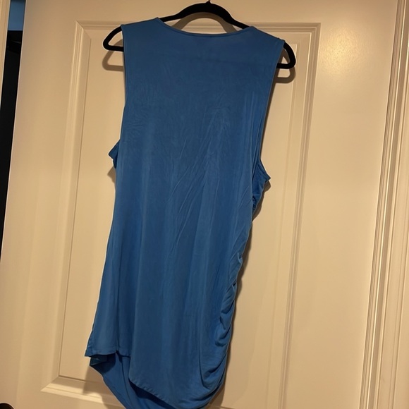 Halogen women’s blue ruched tunic length blouse 1X​ - Picture 5 of 5